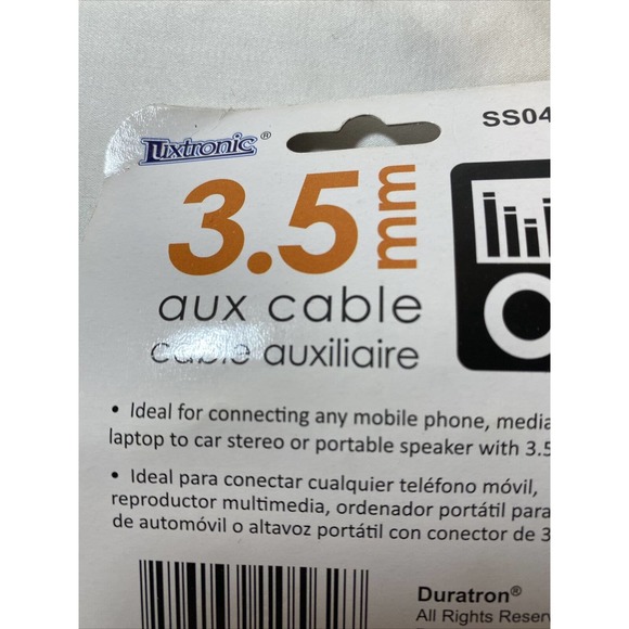 Luxtronic 3 ft (900 mm) length 0.138 inch (3.5 mm) black aux cable ss04bk - Picture 4 of 7